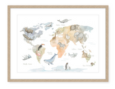 World Map - Watercolour Art Print